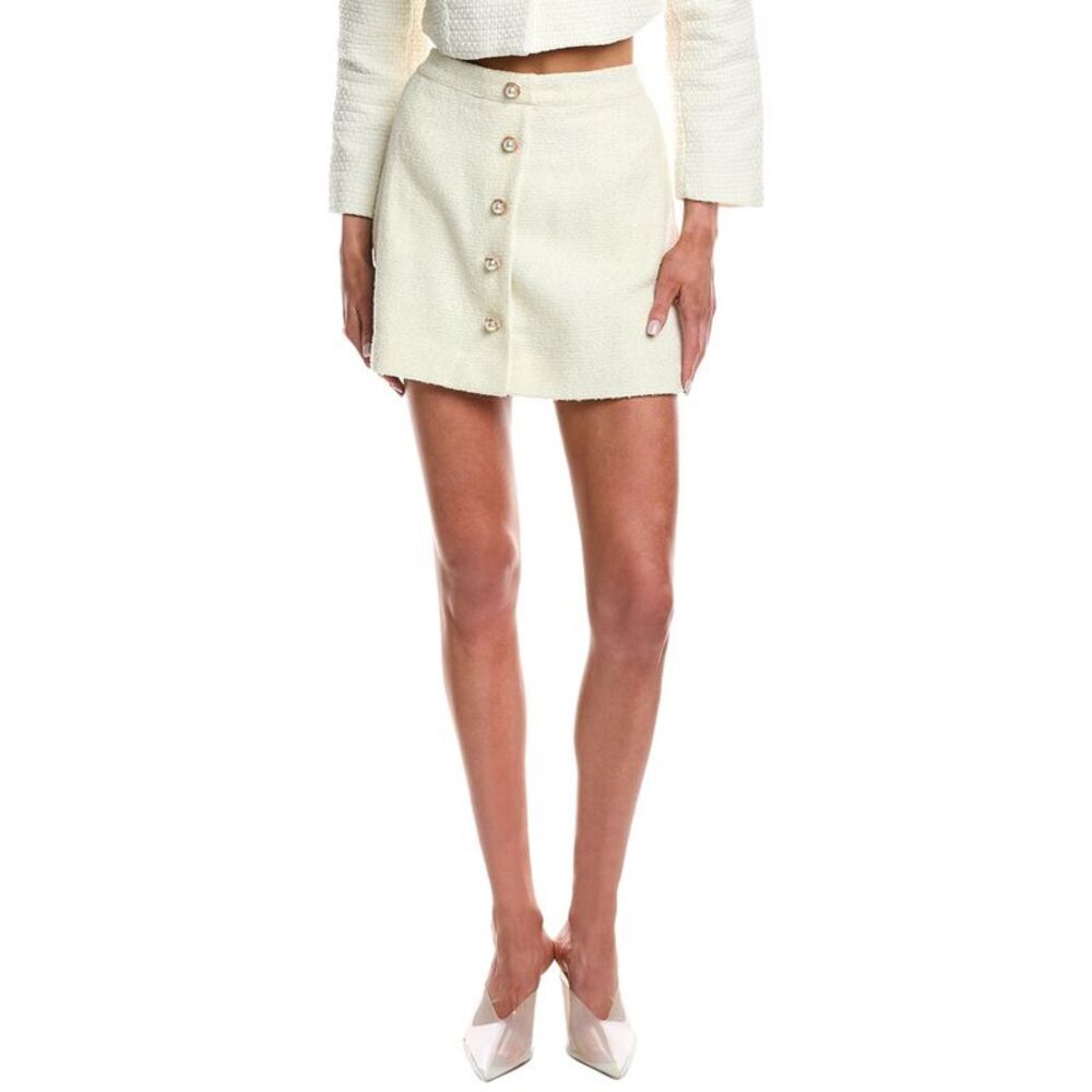 Lyra & Co Womens  Wool-Blend Mini Skirt, Beige